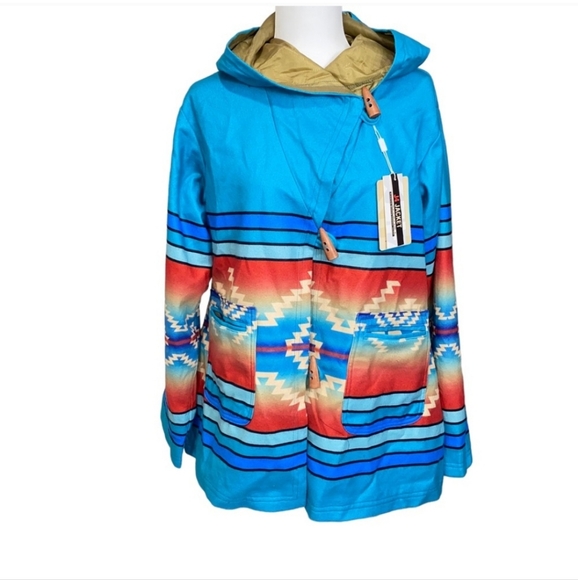 Beth Dutton Yellowstone XL turquoise Aztec southwestern jacket coat - Picture 8 of 16